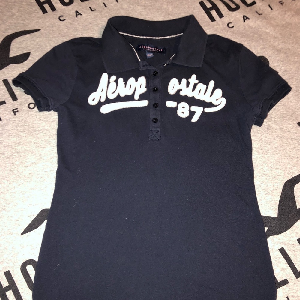Navy blue, Aeropostale, collared shirt